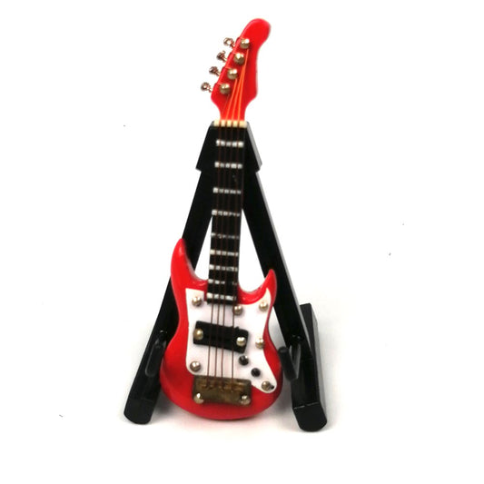 ALANO Miniature Electric Guitar Ornaments Musical Instrument Miniature Guitar Holiday Dollhouse Model Home Decoration (GE21/23R-7)