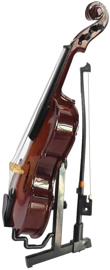 ALANO Mini Violin Model Decorative Ornament Mini Musical Instrument with bow & stand (10cm)