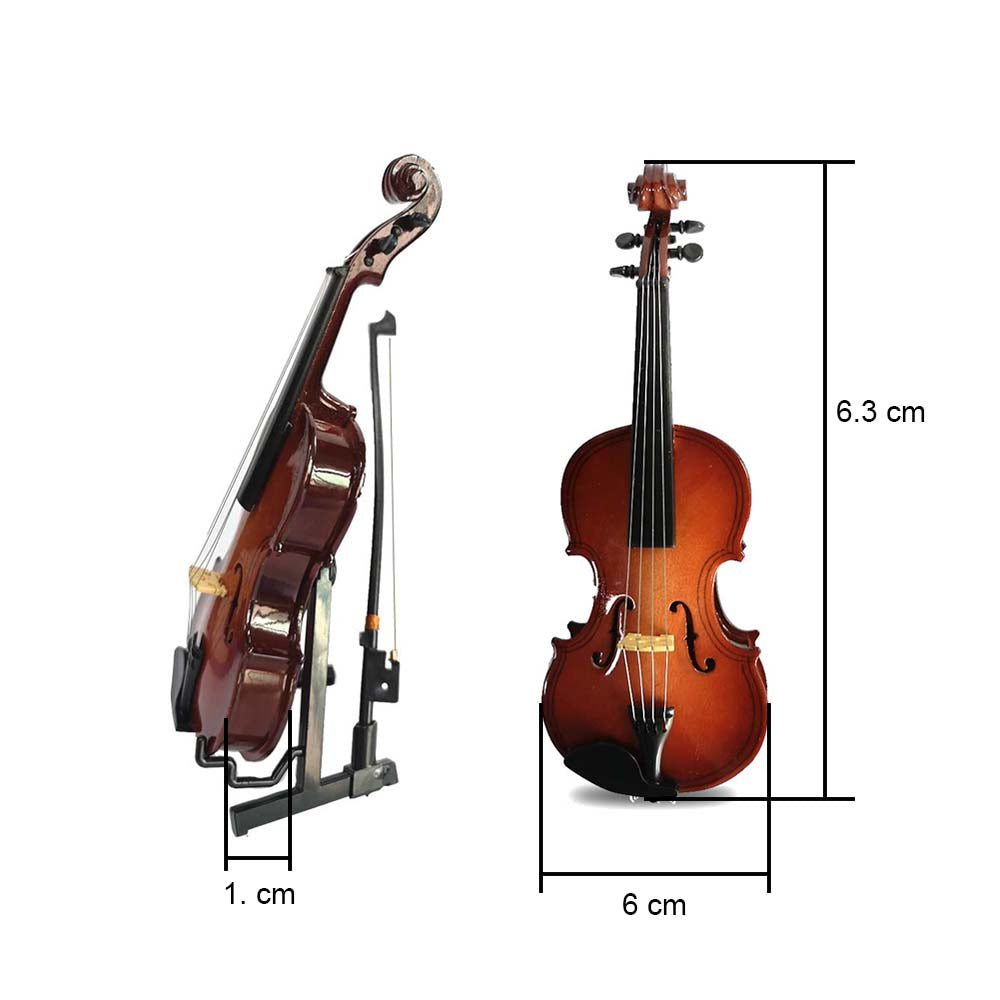 Alano Miniature Violin Model with bow & stand mini violin Mini Musical Instrument Decorative Ornament (V-16-S)