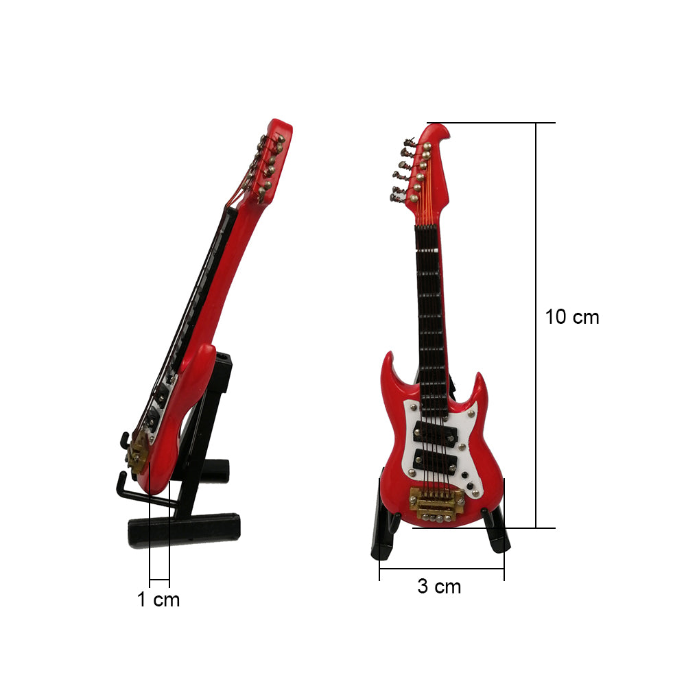 ALANO Mini Guitar Ornaments Mini Musical Instrument Guitar Model Holiday Dollhouse Model Home Decoration (GE23R-10)