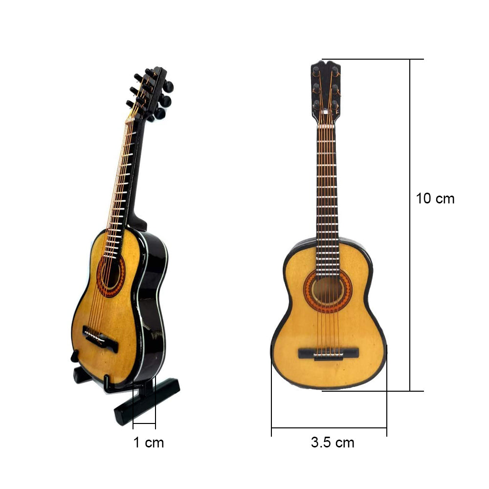 ALANO classic Wooden Guitar Model Mini Musical Instrument with stand Decorative Gift (G-10-S)