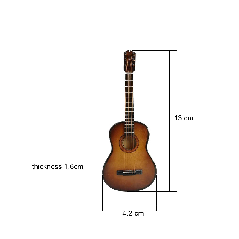 ALANO Mini Guitar model, Wooden Decorative Ornament, Mini Musical Ornament Home Decoration (G-C-13)