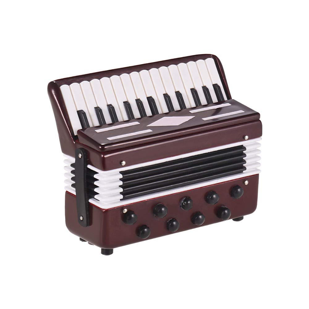 ALANO red mini accordion model with gift box Mini Musical Ornament Decor Model (KR-7 L)