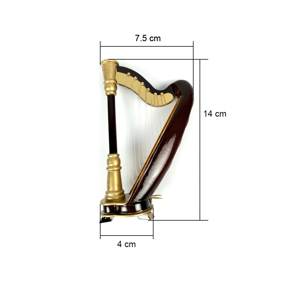 Mini harp model with gift box Mini Musical Instrument Decorative Ornament (H-14)