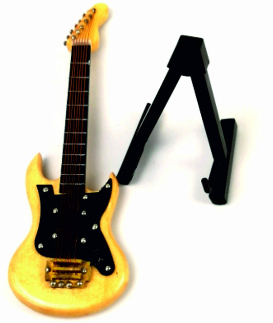 ALANO yellow Miniature Electric Guitar Musical Instrument Ornaments Home Decoration (GE21/23A-12)