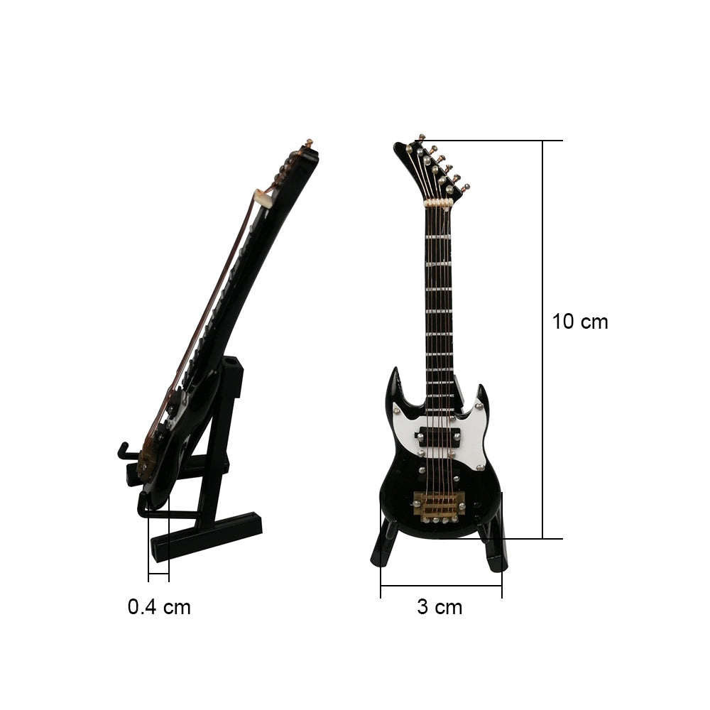 ALANO black Electric Guitar model Decor Model Mini Musical Ornament with Stand (GE12B-10)