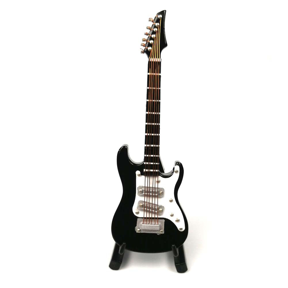 ALANO BLACK Mini Guitar Model Miniature Musical Instrument Decorative Ornament Home Decoration (10cm)