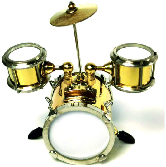 ALANO golden Mini Drum Set mini drum model Musical Instrument Decoration Gift (9cm, ADS-9*8)