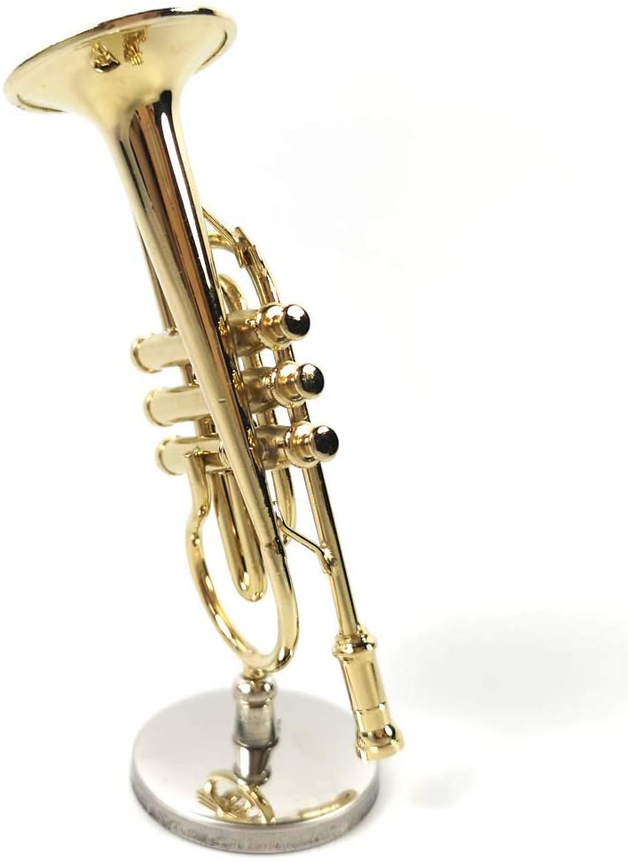 Mini Cornet Model Mini Musical Ornament Western Musical Instrument Decoration Gift (3.5'' Cornet)