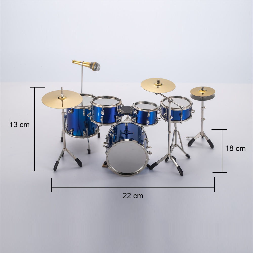 ALANO Mini Drum model Musical Instrument Ornament Decoration Gift (Blue, DRS01-N)