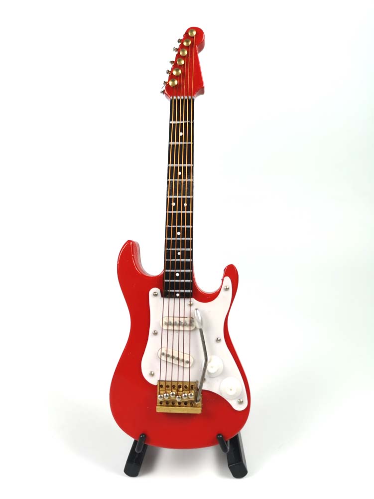 Red Electric Guitar model with Gift Box Mini Musical Instrument Decoration Gift (GE34-14-S)