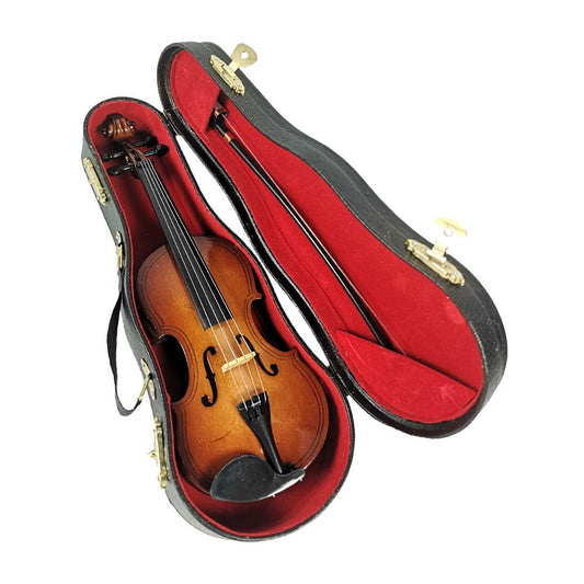 ALANO Miniature Violin Mini Musical Instrument Wooden Violin Model with bow & stand (20cm)