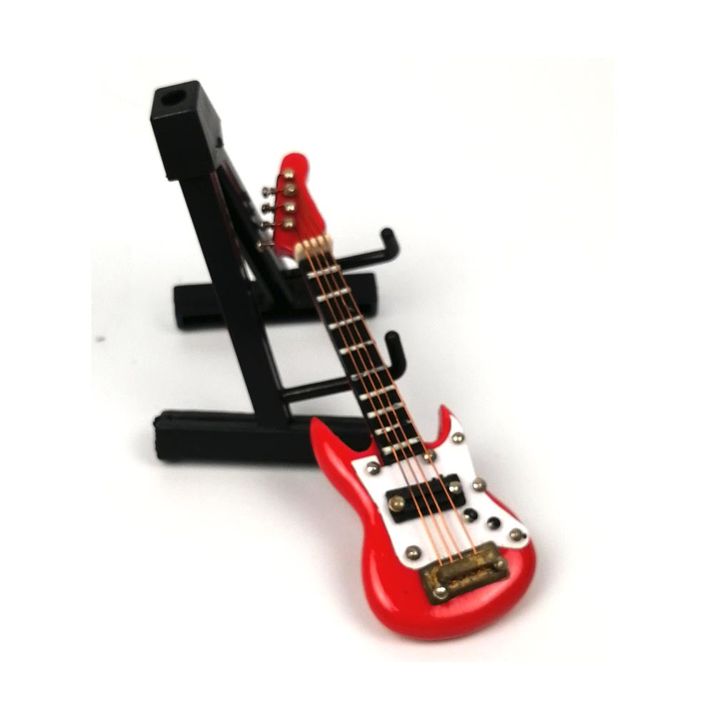 ALANO Miniature Electric Guitar Ornaments Musical Instrument Miniature Guitar Holiday Dollhouse Model Home Decoration (GE21/23R-7)