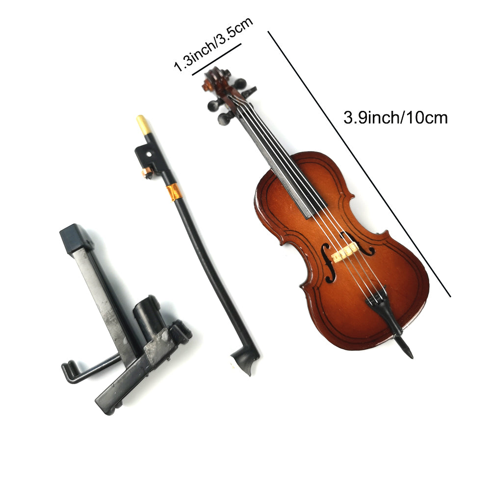 ALANO mini cello model with bow & stand Decorative Ornament Mini Musical Ornament (C-10-S)