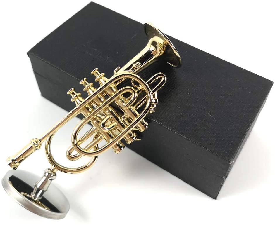 Mini Cornet Model Mini Musical Ornament Western Musical Instrument Decoration Gift (3.5'' Cornet)