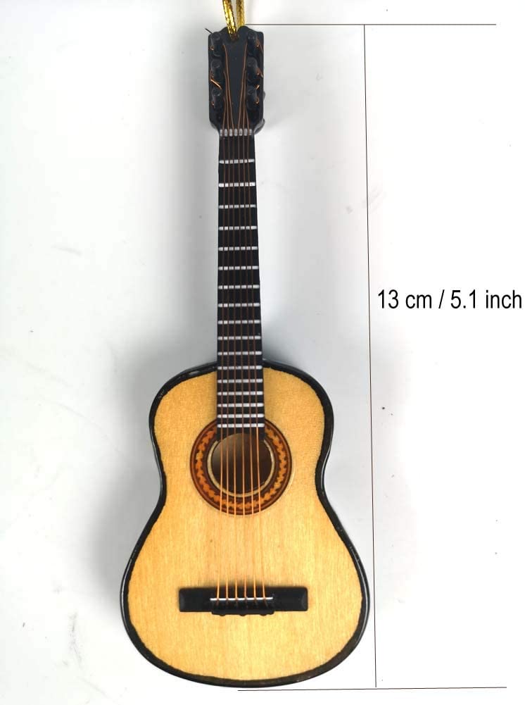 ALANO Wooden Brown Mini Guitar model Musical Instrument Ornaments for Home Decoration (G13-13)