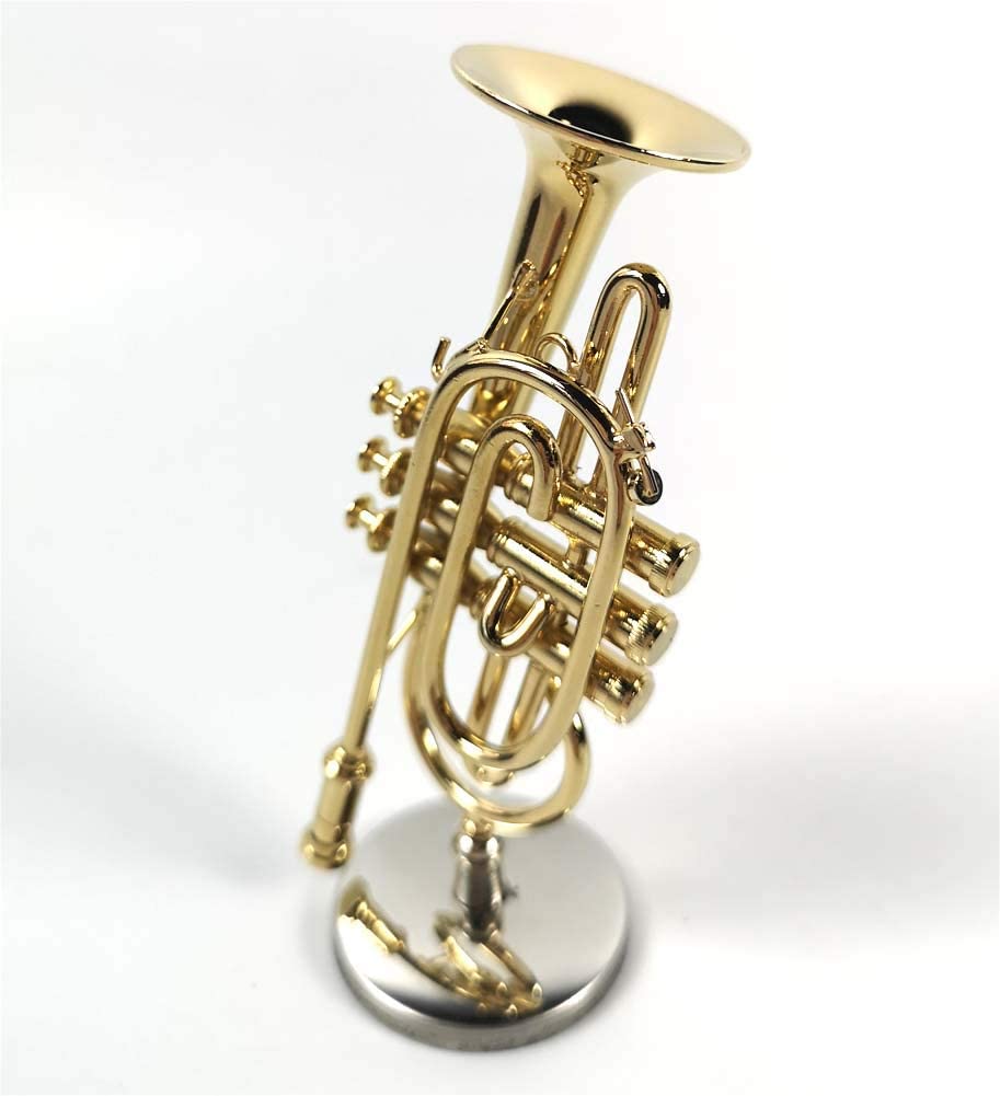 Mini Cornet Model Mini Musical Ornament Western Musical Instrument Decoration Gift (3.5'' Cornet)