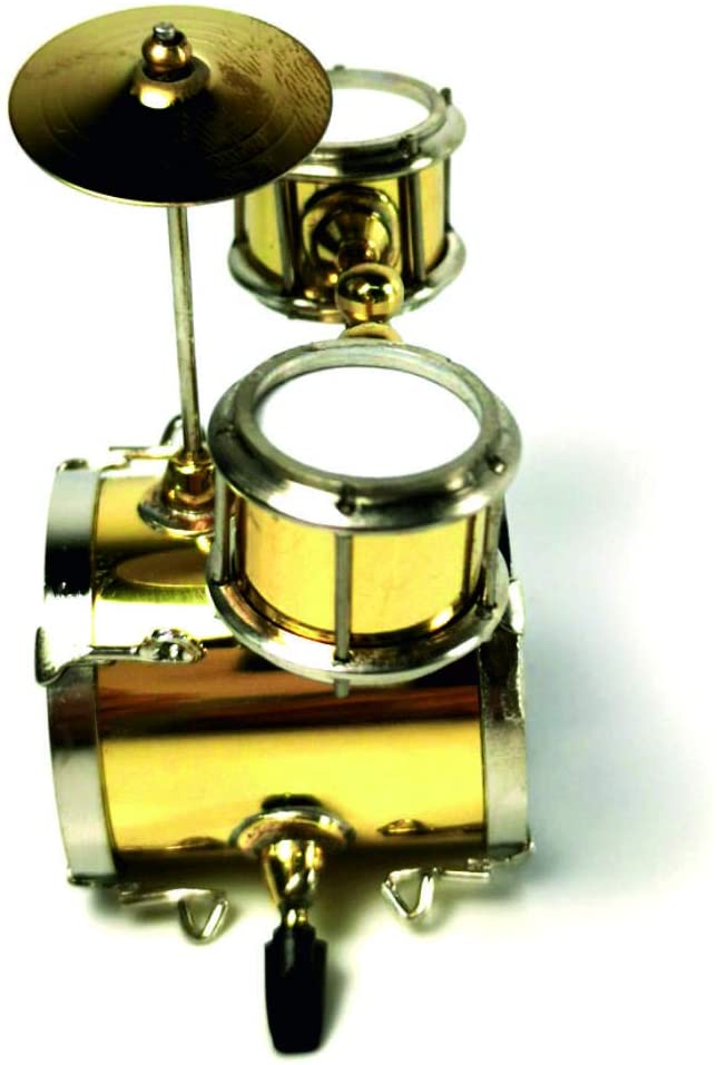 ALANO golden Mini Drum Set mini drum model Musical Instrument Decoration Gift (9cm, ADS-9*8)