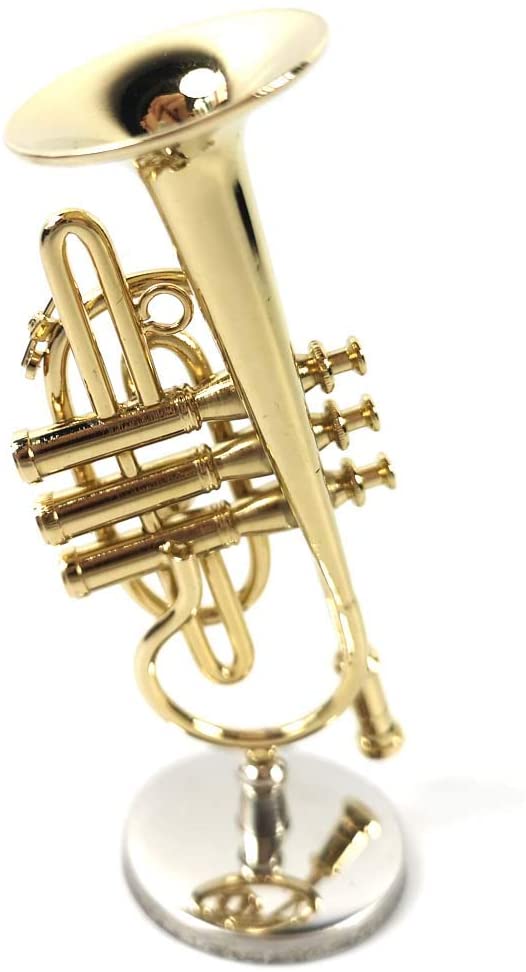 Mini Cornet Model Mini Musical Ornament Western Musical Instrument Decoration Gift (3.5'' Cornet)