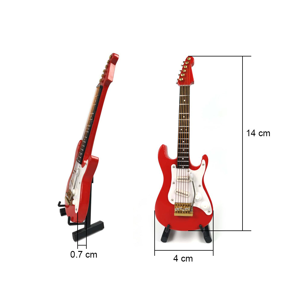 Red Electric Guitar model with Gift Box Mini Musical Instrument Decoration Gift (GE34-14-S)