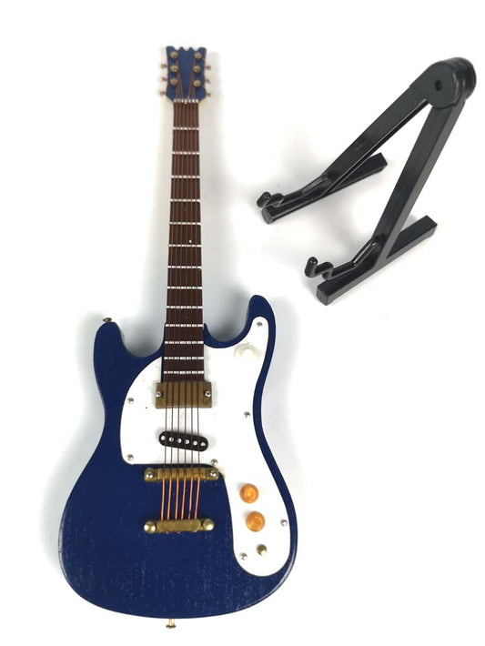 ALANO Electric Bass Guitar model Mini Instrument Model Decorative Ornament(Navy Blue)