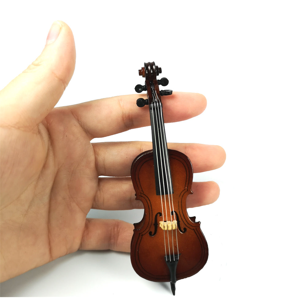 ALANO mini cello model with bow & stand Decorative Ornament Mini Musical Ornament (C-10-S)