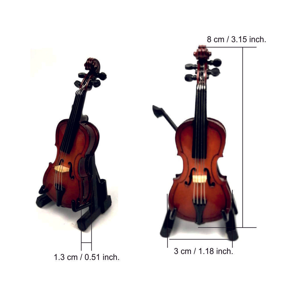 ALANO mini cello model with bow & stand Mini Musical Instrument Decor Model (C-8-S)