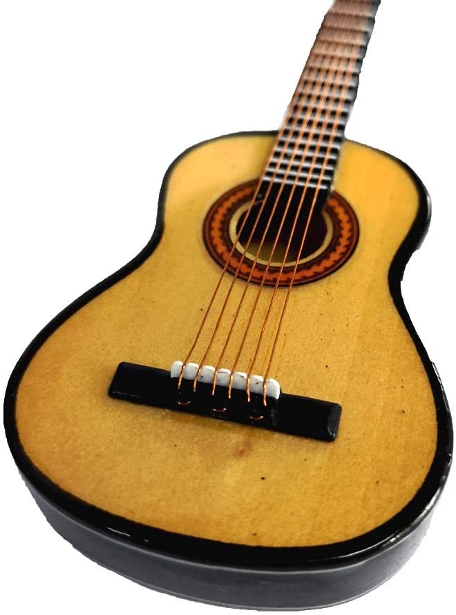 ALANO classic Wooden Guitar Model Mini Musical Instrument with stand Decorative Gift (G-10-S)