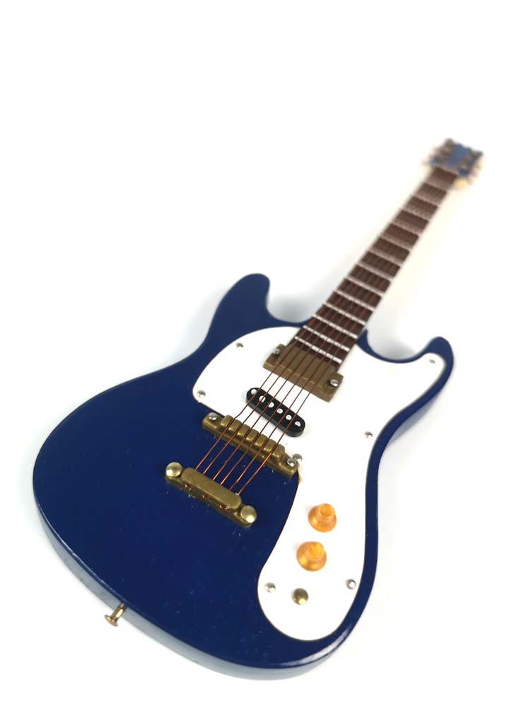 ALANO Electric Bass Guitar model Mini Instrument Model Decorative Ornament(Navy Blue)