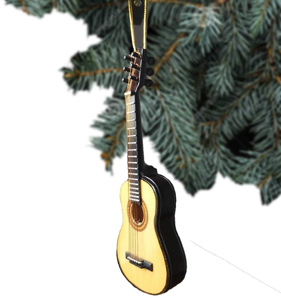 ALANO Wooden Brown Mini Guitar model Musical Instrument Ornaments for Home Decoration (G13-13)