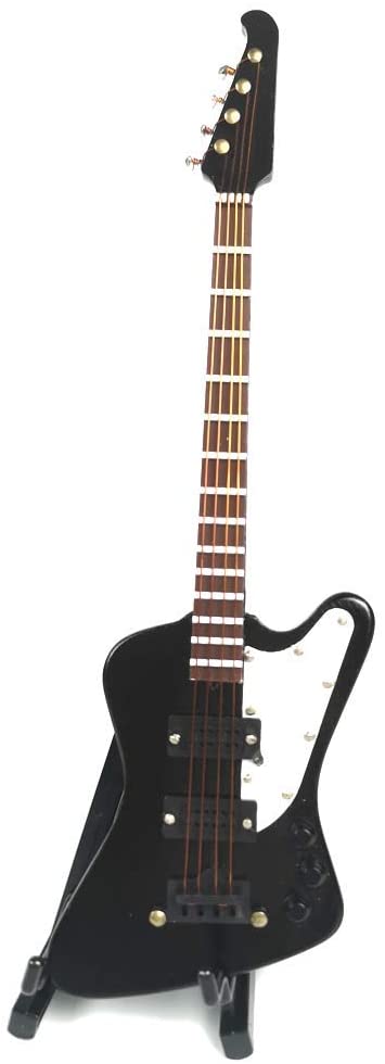 ALANO black Mini Electric Bass Guitar Model Mini Musical Ornament Home Decoration Gift (E8-18)