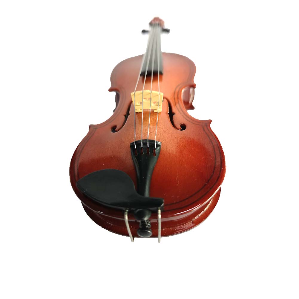 ALANO Mini Violin Model with frame Decorative Ornament Mini Musical Instrument with bow & stand (14 cm)
