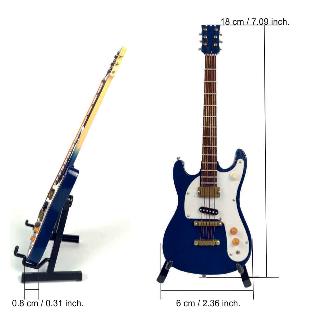 ALANO Electric Bass Guitar model Mini Instrument Model Decorative Ornament(Navy Blue)