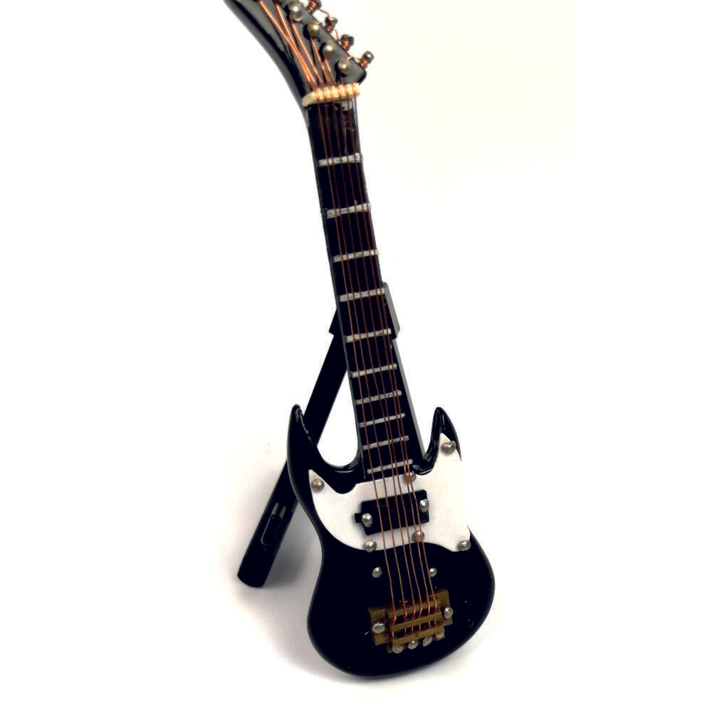 ALANO black Electric Guitar model Decor Model Mini Musical Ornament with Stand (GE12B-10)