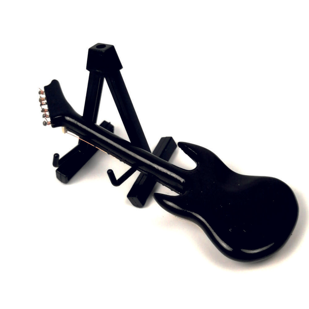 ALANO black Electric Guitar model Decor Model Mini Musical Ornament with Stand (GE12B-10)