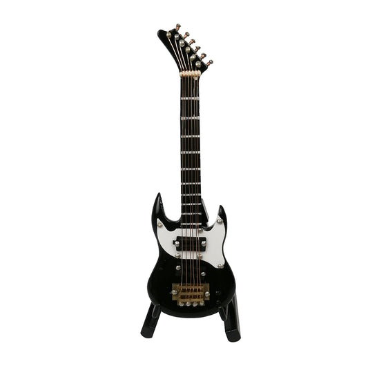 ALANO black Electric Guitar model Decor Model Mini Musical Ornament with Stand (GE12B-10)