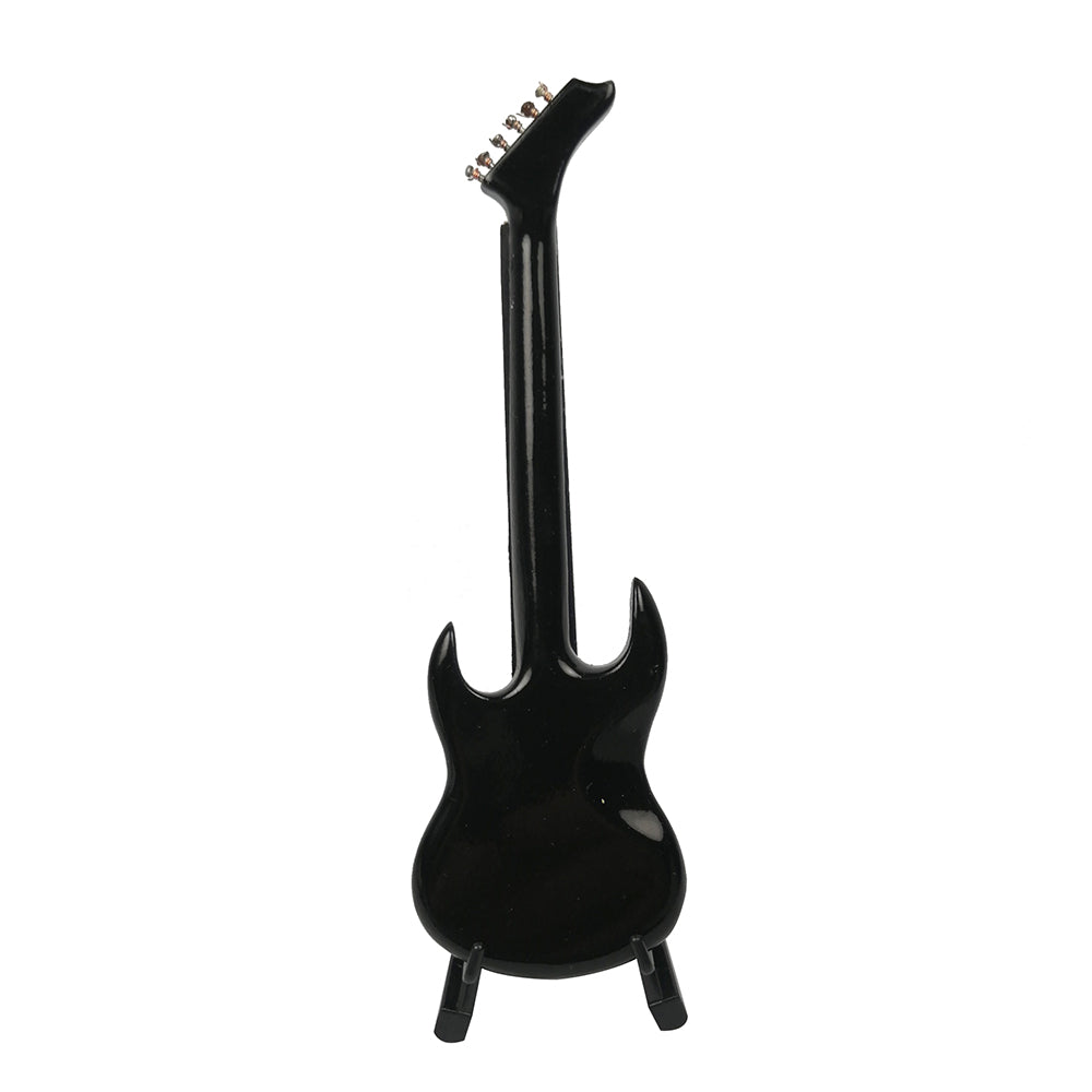 ALANO black Mini Guitar Model with Stand Mini Musical Instrument Decor Model (GE12B-12)