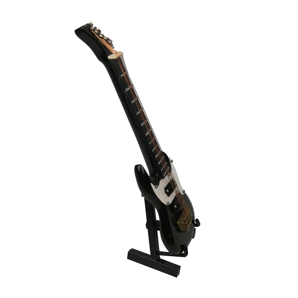 ALANO black Mini Guitar Model with Stand Mini Musical Instrument Decor Model (GE12B-12)