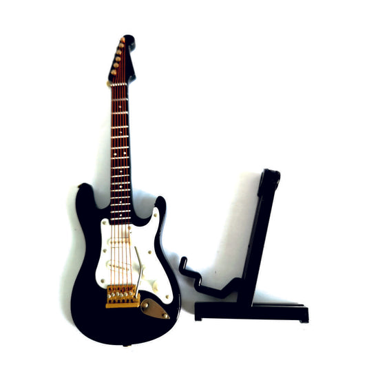 ALANO Mini Guitar Ornaments Musical Instrument Guitar Model Home Decoration (BLACK-14CM)