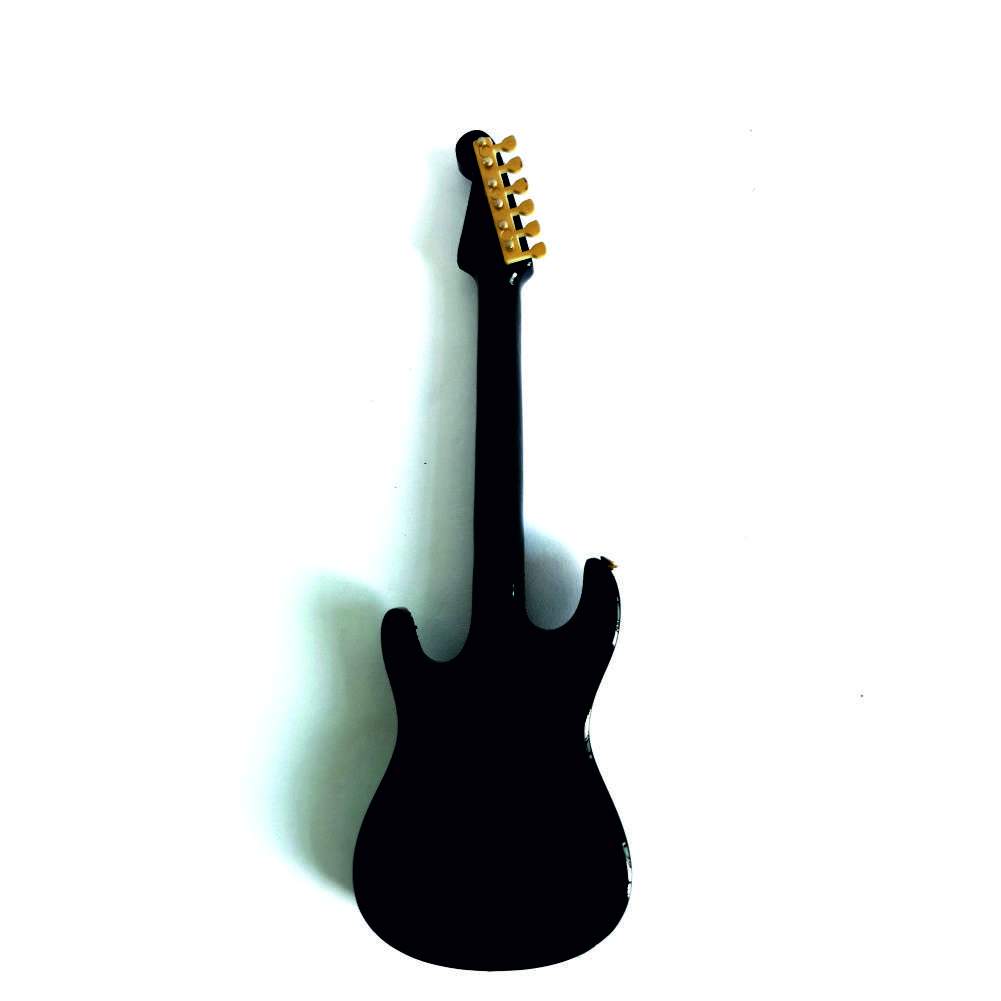 ALANO MINI GUITAR ORNAMENTS MINIATURE MUSICAL INSTRUMENT GUITAR MODEL ANNIVERSARY GIFT HOME DECORATION (BLACK-14CM)