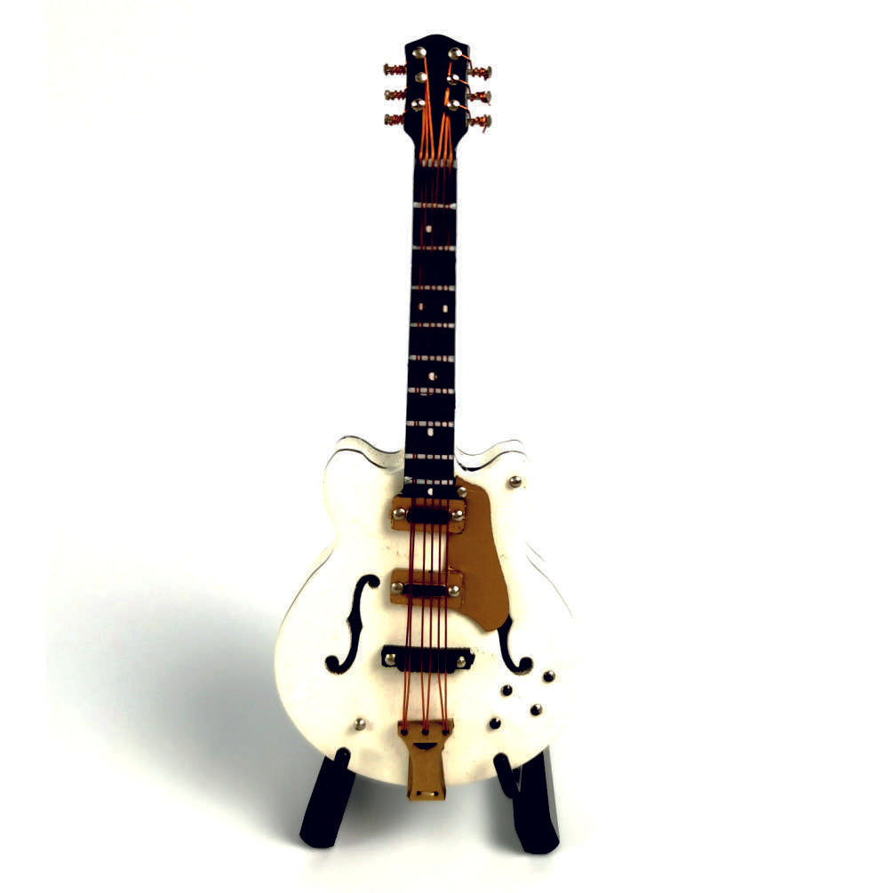 ALANO Electric Guitar Ornaments Musical Instrument Mini Guitar with Stand (10cm)