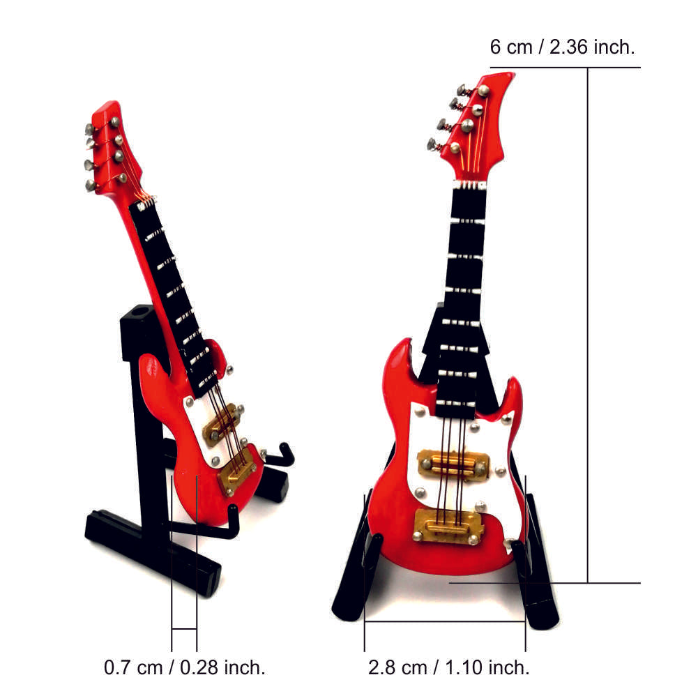 ALANO Miniature Electric Guitar model Decorative Ornament, Musical Instrument Replica, Festival Decoration (GE7R-6)