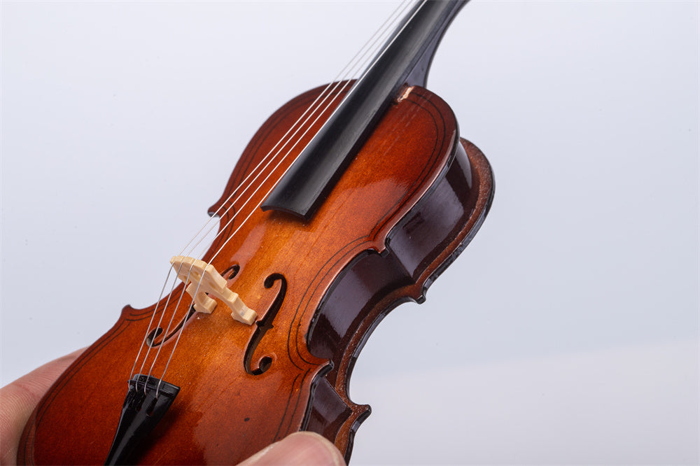 ALANO Miniature Violin Model Mini Musical Ornament Decorative Ornament (V-12-S)