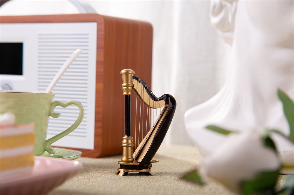 ALANO mini harp model with gift box Mini Musical Ornament Decoration Gift (H-9)