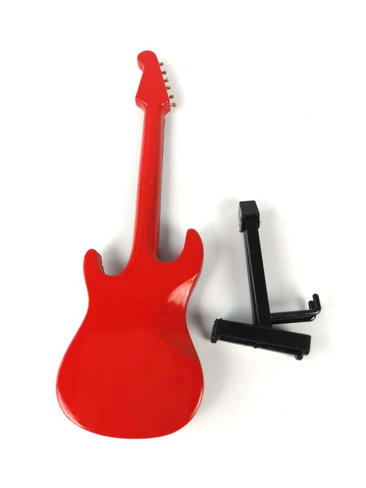 ALANO Mini Electric Guitar Ornament,Mini Guitar Replica,Musical Instrument,Festival Decoration (Red 14cm)
