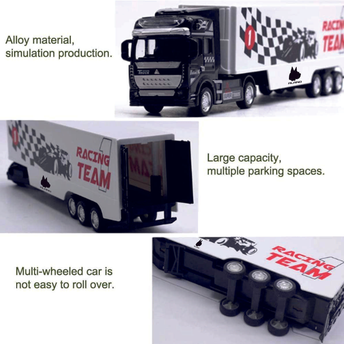 1:50 Alloy Pull Back Racing Car Container Car Shipping Container Truck Die-Cast Vehicle ( Shipping Container and Driver Car Toy Model (2212-4-G)