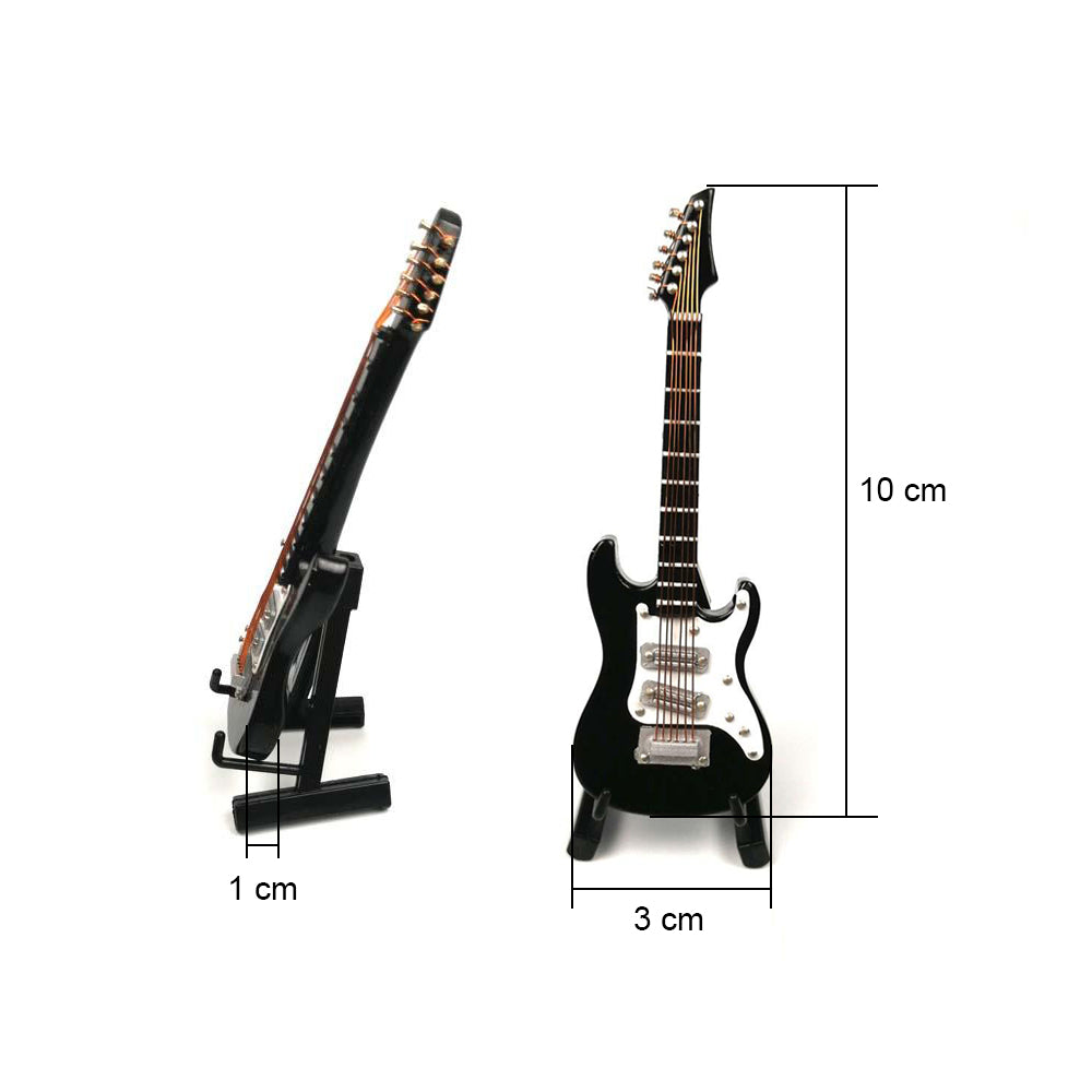 ALANO BLACK Mini Guitar Model Miniature Musical Instrument Decorative Ornament Home Decoration (10cm)