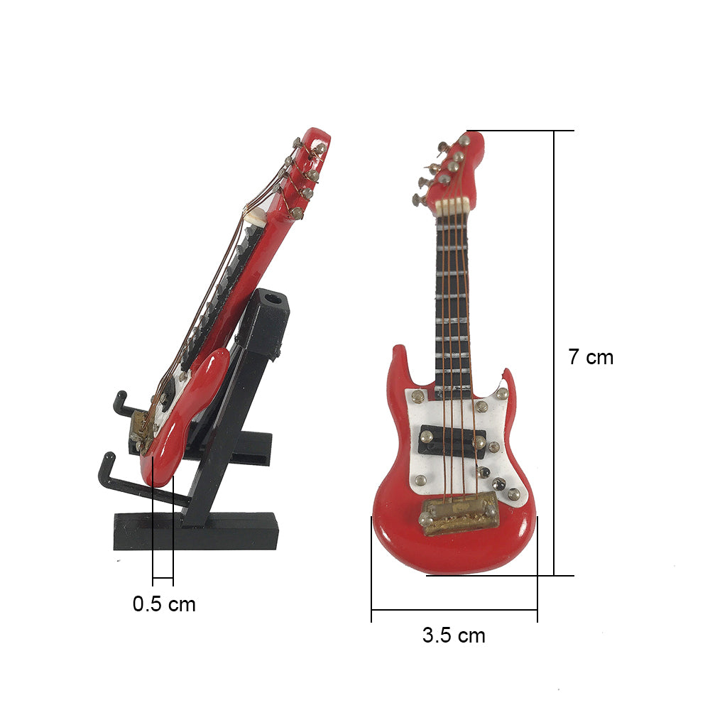 ALANO Miniature Electric Guitar Ornaments Musical Instrument Miniature Guitar Holiday Dollhouse Model Home Decoration (GE21/23R-7)