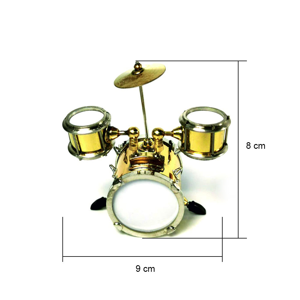 ALANO golden Mini Drum Set mini drum model Musical Instrument Decoration Gift (9cm, ADS-9*8)